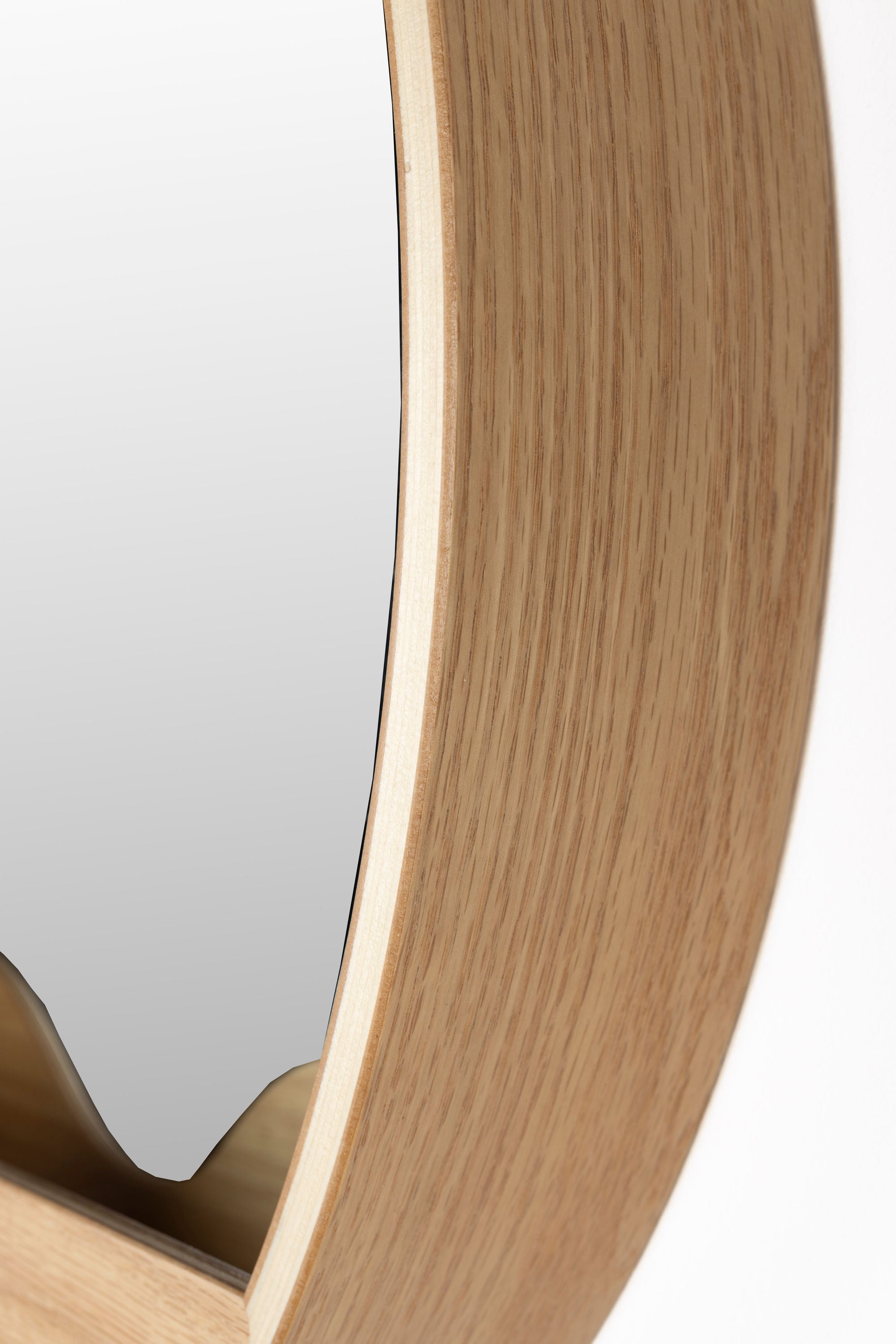 Zuiver Round Natural Oak Wood Round Wall Mirror 40cm